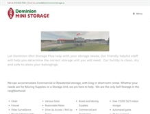Tablet Screenshot of dominionministorage.ca